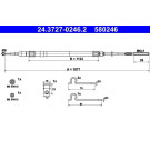 24.3727-0246.2 Seilzug, Feststellbremse 24.3727-0246.2 Seilzug, Feststellbremse