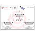 Brembo | Bremsbelagsatz, Scheibenbremse | P 11 014
