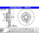 ATE | Bremsscheibe | 24.0326-0119.1
