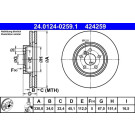 ATE | Bremsscheibe | 24.0124-0259.1