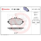 P 50 036 Bremsbelagsatz, Scheibenbremse PRIME LINE