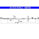 2 x ATE Seilzug, Feststellbremse | 24.3727-0795.2