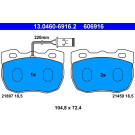 ATE | Bremsbelagsatz, Scheibenbremse | 13.0460-6916.2 ATE | Bremsbelagsatz, Scheibenbremse | 13.0460-6916.2