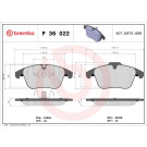 Brembo | Bremsbelagsatz, Scheibenbremse | P 36 022