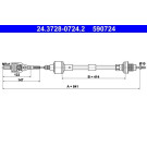 24.3728-0724.2 Seilzug, Kupplungsbetätigung