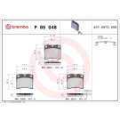Brembo | Bremsbelagsatz, Scheibenbremse | P 85 048