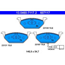 ATE | Bremsensatz, Scheibenbremse | 24.0122-0151.1+13.0460-7117.2
