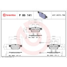 Brembo | Bremsbelagsatz, Scheibenbremse | P 85 141