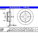 ATE | Bremsscheibe | 24.0310-0115.1