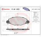 Brembo | Bremsbelagsatz, Scheibenbremse | P 61 072