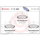 Brembo | Bremsbelagsatz, Scheibenbremse | P 15 002