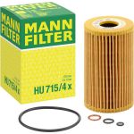 MANN-FILTER HU 715/4 x Ölfilter mit Dichtung, Filtereinsatz MANN-FILTER HU 715/4 x Ölfilter mit Dichtung, Filtereinsatz
