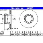 ATE 24.0130-0198.1 Bremsscheibe Ø304mm, 6x140,0, Belüftet, legiert/hochgekohlt ATE 24.0130-0198.1 Bremsscheibe Ø304mm, 6x140,0, Belüftet, legiert/hochgekohlt