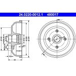 ATE 24.0220-0012.1 Bremstrommel ATE 24.0220-0012.1 Bremstrommel