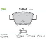 Valeo 598702 Bremsbelagsatz, Scheibenbremse Valeo 598702 Bremsbelagsatz, Scheibenbremse