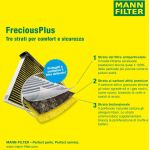 MANN-FILTER FP 26 028-2 Innenraumfilter FreciousPlus Aktivkohlefilter mit Polyphenol, antibakteriell, Feinstaubfilter (PM 2.5)