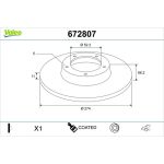 Valeo 672807 Bremsscheibe COATED