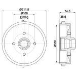 Bremstrommel 8DT 355 301-631 Bremstrommel 8DT 355 301-631