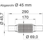 Flexrohr, Abgasanlage 464031 Flexrohr, Abgasanlage 464031