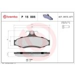 Brembo P 15 005 Bremsbelagsatz, Scheibenbremse PRIME LINE Brembo P 15 005 Bremsbelagsatz, Scheibenbremse PRIME LINE