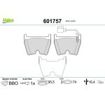 Valeo 601757 Bremsbelagsatz, Scheibenbremse Valeo 601757 Bremsbelagsatz, Scheibenbremse