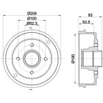 Hella 8DT 355 300-351 Bremstrommel
