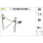 VALEO 851098 Fensterheber für SEAT ALTEA, TOLEDO vorne links, Komfortfunktion, elektrisch, ohne Elektromotor