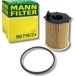 MANN-FILTER HU 716/2 x Ölfilter mit Dichtung, Filtereinsatz MANN-FILTER HU 716/2 x Ölfilter mit Dichtung, Filtereinsatz