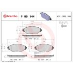 Bremsbelagsatz, Scheibenbremse P 85 144 Bremsbelagsatz, Scheibenbremse P 85 144