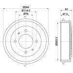 Hella 8DT 355 301-781 Bremstrommel