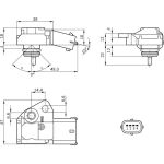 Sensor, Kraftstoffdruck 0 261 230 110