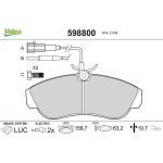 Valeo 598800 Bremsbelagsatz, Scheibenbremse Valeo 598800 Bremsbelagsatz, Scheibenbremse