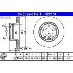 ATE 24.0322-0159.1 Bremsscheibe PowerDisc ATE 24.0322-0159.1 Bremsscheibe PowerDisc