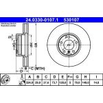 ATE 24.0330-0107.1 Bremsscheibe PowerDisc