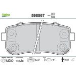 Valeo 598867 Bremsbelagsatz, Scheibenbremse