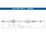 Seilzug, Kupplungsbetätigung 24.3728-1901.2 Seilzug, Kupplungsbetätigung 24.3728-1901.2