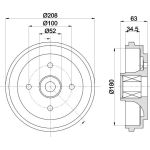Hella 8DT 355 300-991 Bremstrommel