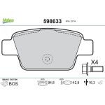Valeo 598633 Bremsbelagsatz, Scheibenbremse Valeo 598633 Bremsbelagsatz, Scheibenbremse