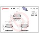 Bremsbelagsatz, Scheibenbremse P 83 112 Bremsbelagsatz, Scheibenbremse P 83 112