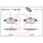 Brembo P 59 043 Bremsbelagsatz, Scheibenbremse PRIME LINE Brembo P 59 043 Bremsbelagsatz, Scheibenbremse PRIME LINE