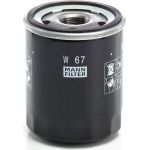 MANN-FILTER W 67 Ölfilter M 20 X 1.5, mit einem Rücklaufsperrventil, Anschraubfilter MANN-FILTER W 67 Ölfilter M 20 X 1.5, mit einem Rücklaufsperrventil, Anschraubfilter