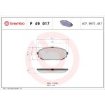 Brembo P 49 017 Bremsbelagsatz, Scheibenbremse PRIME LINE Brembo P 49 017 Bremsbelagsatz, Scheibenbremse PRIME LINE