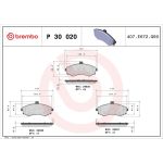 Brembo P 30 020 Bremsbelagsatz, Scheibenbremse PRIME LINE