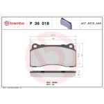 Brembo P 36 018 Bremsbelagsatz, Scheibenbremse PRIME LINE Brembo P 36 018 Bremsbelagsatz, Scheibenbremse PRIME LINE