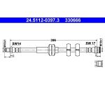 2x ATE 24.5112-0397.3 Bremsschlauch 2 x