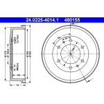 ATE 24.0225-4014.1 Bremstrommel ATE 24.0225-4014.1 Bremstrommel