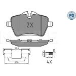 Meyle 025 239 8418/PD Bremsbelagsatz, Scheibenbremse MEYLE-PD: Advanced performance and design