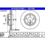 ATE PowerDisc 24.0322-0160.1 Bremsscheibe Ø300mm 5x120,0, Belüftet, beschichtet, hochgekohlt ATE PowerDisc 24.0322-0160.1 Bremsscheibe Ø300mm 5x120,0, Belüftet, beschichtet, hochgekohlt