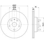 Hella 8DD 355 100-871 Bremsscheibe Hella 8DD 355 100-871 Bremsscheibe