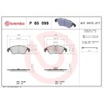 Brembo P 85 098 Bremsbelagsatz, Scheibenbremse PRIME LINE Brembo P 85 098 Bremsbelagsatz, Scheibenbremse PRIME LINE